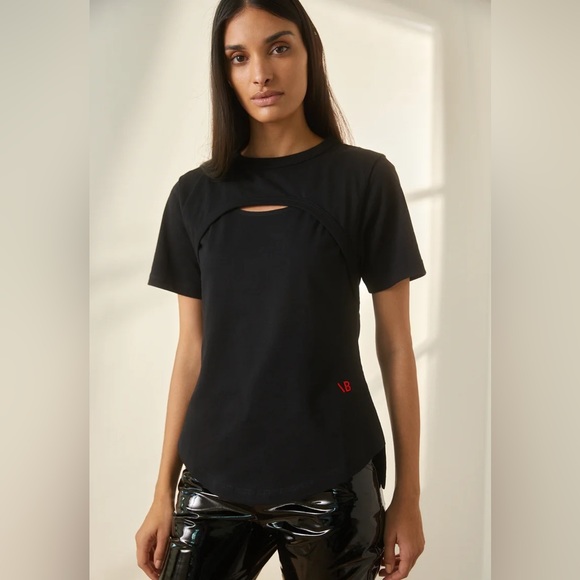 NWT VICTORIA BECKHAM Cutout Jersey T-Shirt | Size Small - Picture 2 of 12